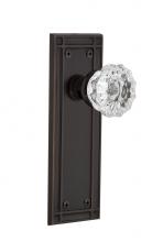 Nostalgic Warehouse 702685 - Nostalgic Warehouse Mission Plate Privacy Crystal Glass Door Knob in Timeless Bronze