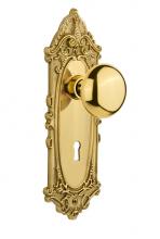 Nostalgic Warehouse 702842 - Nostalgic Warehouse Victorian Plate with Keyhole Double Dummy New York Door Knob in Unlacquered Br