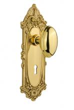 Nostalgic Warehouse 702944 - Nostalgic Warehouse Victorian Plate with Keyhole Single Dummy Homestead Door Knob in Unlacquered B