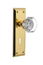 Nostalgic Warehouse 703659 - Nostalgic Warehouse New York Plate Interior Mortise Waldorf Door Knob in Unlacquered Brass
