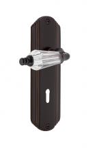 Nostalgic Warehouse 703843 - Nostalgic Warehouse Deco Plate Interior Mortise Parlor Lever in Timeless Bronze