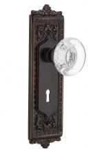 Nostalgic Warehouse 703859 - Nostalgic Warehouse Egg & Dart Plate Interior Mortise Round Clear Crystal Glass Door Knob in T