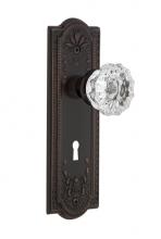 Nostalgic Warehouse 703867 - Nostalgic Warehouse Meadows Plate Interior Mortise Crystal Glass Door Knob in Timeless Bronze