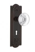 Nostalgic Warehouse 703874 - Nostalgic Warehouse Meadows Plate Interior Mortise Round Clear Crystal Glass Door Knob in Timeless