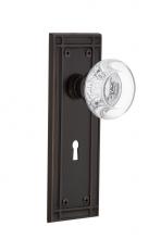 Nostalgic Warehouse 703892 - Nostalgic Warehouse Mission Plate Interior Mortise Round Clear Crystal Glass Door Knob in Timeless