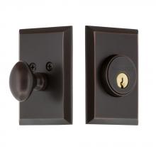 Nostalgic Warehouse 703944 - Nostalgic Warehouse New York Plate Single Cylinder Deadbolt in Timeless Bronze