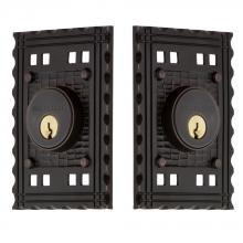 Nostalgic Warehouse 703956 - Nostalgic Warehouse Craftsman Plate Double Cylinder Deadbolt in Timeless Bronze