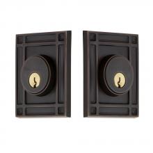 Nostalgic Warehouse 703961 - Nostalgic Warehouse Mission Plate Double Cylinder Deadbolt in Timeless Bronze