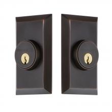 Nostalgic Warehouse 703967 - Nostalgic Warehouse Studio Plate Double Cylinder Deadbolt in Timeless Bronze