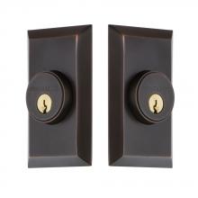 Nostalgic Warehouse 703968 - Nostalgic Warehouse Studio Plate Double Cylinder Deadbolt in Timeless Bronze