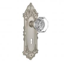 Nostalgic Warehouse 704086 - Nostalgic Warehouse Victorian Plate with Keyhole Double Dummy Waldorf Door Knob in Satin Nickel