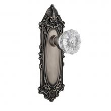 Nostalgic Warehouse 704112 - Nostalgic Warehouse Victorian Plate Privacy Crystal Glass Door Knob in Antique Pewter