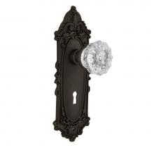 Nostalgic Warehouse 704125 - Nostalgic Warehouse Victorian Plate with Keyhole Double Dummy Crystal Glass Door Knob in Oil-Rubbe