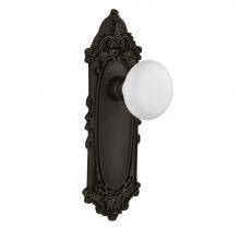 Nostalgic Warehouse 704133 - Nostalgic Warehouse Victorian Plate Double Dummy White Porcelain Door Knob in Oil-Rubbed Bronze