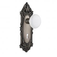 Nostalgic Warehouse 704140 - Nostalgic Warehouse Victorian Plate with Keyhole Double Dummy White Porcelain Door Knob in Antique