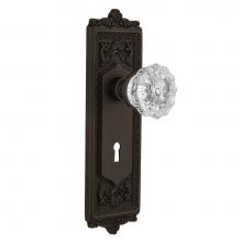 Nostalgic Warehouse 704173 - Nostalgic Warehouse Egg & Dart Plate with Keyhole Double Dummy Crystal Glass Door Knob in Oil-