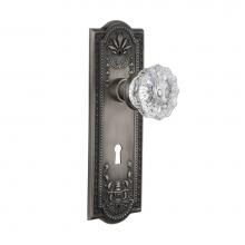 Nostalgic Warehouse 704316 - Nostalgic Warehouse Meadows Plate with Keyhole Double Dummy Crystal Glass Door Knob in Antique Pew