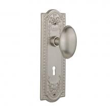 Nostalgic Warehouse 704358 - Nostalgic Warehouse Meadows Plate with Keyhole Double Dummy Homestead Door Knob in Satin Nickel