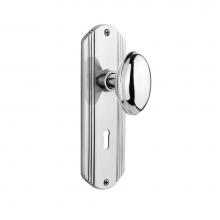Nostalgic Warehouse 704437 - Nostalgic Warehouse Deco Plate with Keyhole Double Dummy Homestead Door Knob in Bright Chrome