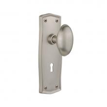 Nostalgic Warehouse 704482 - Nostalgic Warehouse Prairie Plate with Keyhole Privacy Homestead Door Knob in Satin Nickel