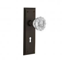 Nostalgic Warehouse 704573 - Nostalgic Warehouse New York Plate with Keyhole Single Dummy Crystal Glass Door Knob in Oil-Rubbed