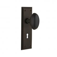 Nostalgic Warehouse 704593 - Nostalgic Warehouse New York Plate with Keyhole Double Dummy Homestead Door Knob in Oil-Rubbed Bro