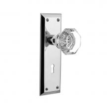 Nostalgic Warehouse 704623 - Nostalgic Warehouse New York Plate with Keyhole Double Dummy Waldorf Door Knob in Bright Chrome