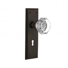 Nostalgic Warehouse 704628 - Nostalgic Warehouse New York Plate with Keyhole Single Dummy Waldorf Door Knob in Oil-Rubbed Bronz