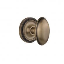 Nostalgic Warehouse 704686 - Nostalgic Warehouse Rope Rosette Single Dummy Homestead Door Knob in Antique Brass