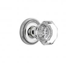 Nostalgic Warehouse 704695 - Nostalgic Warehouse Rope Rosette Privacy Waldorf Door Knob in Bright Chrome