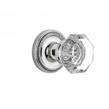 Nostalgic Warehouse 704716 - Nostalgic Warehouse Rope Rosette Single Dummy Waldorf Door Knob in Bright Chrome