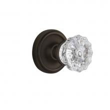 Nostalgic Warehouse 704725 - Nostalgic Warehouse Classic Rosette Privacy Crystal Glass Door Knob in Oil-Rubbed Bronze