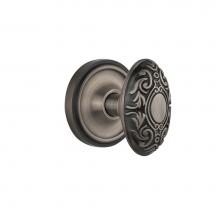Nostalgic Warehouse 704810 - Nostalgic Warehouse Classic Rosette Double Dummy Victorian Door Knob in Antique Pewter