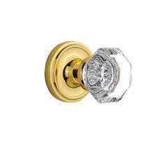 Nostalgic Warehouse 704820 - Nostalgic Warehouse Classic Rosette Passage Waldorf Door Knob in Polished Brass