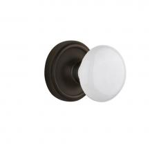 Nostalgic Warehouse 704841 - Nostalgic Warehouse Classic Rosette Privacy White Porcelain Door Knob in Oil-Rubbed Bronze