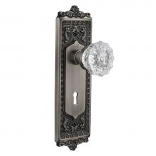 Nostalgic Warehouse 704853 - Nostalgic Warehouse Egg & Dart Plate Interior Mortise Crystal Glass Door Knob in Antique Pewte