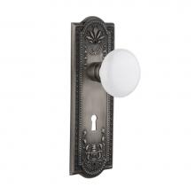 Nostalgic Warehouse 704869 - Nostalgic Warehouse Meadows Plate Interior Mortise White Porcelain Door Knob in Antique Pewter
