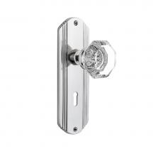 Nostalgic Warehouse 704904 - Nostalgic Warehouse Deco Plate Interior Mortise Waldorf Door Knob in Bright Chrome