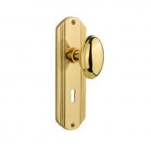 Nostalgic Warehouse 704905 - Nostalgic Warehouse Deco Plate Interior Mortise Homestead Door Knob in Polished Brass