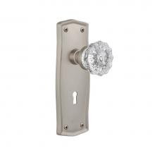 Nostalgic Warehouse 704922 - Nostalgic Warehouse Prairie Plate Interior Mortise Crystal Glass Door Knob in Satin Nickel