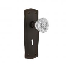 Nostalgic Warehouse 704923 - Nostalgic Warehouse Prairie Plate Interior Mortise Crystal Glass Door Knob in Oil-Rubbed Bronze