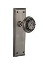 Nostalgic Warehouse 705198 - Nostalgic Warehouse New York Plate Single Dummy Meadows Door Knob in Antique Pewter