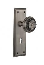 Nostalgic Warehouse 705283 - Nostalgic Warehouse New York Plate with Keyhole Single Dummy Meadows Door Knob in Antique Pewter