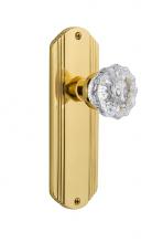 Nostalgic Warehouse 705325 - Nostalgic Warehouse Deco Plate Privacy Crystal Glass Door Knob in Unlacquered Brass