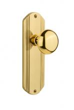 Nostalgic Warehouse 705365 - Nostalgic Warehouse Deco Plate Privacy New York Door Knob in Polished Brass