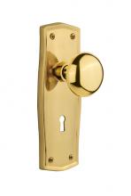 Nostalgic Warehouse 705381 - Nostalgic Warehouse Prairie Plate with Keyhole Passage New York Door Knob in Unlacquered Brass