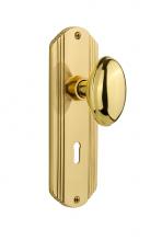 Nostalgic Warehouse 705500 - Nostalgic Warehouse Deco Plate with Keyhole Passage Homestead Door Knob in Unlacquered Brass