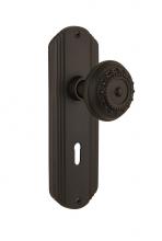 Nostalgic Warehouse 705551 - Nostalgic Warehouse Deco Plate with Keyhole Privacy Meadows Door Knob in Oil-Rubbed Bronze