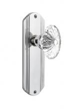 Nostalgic Warehouse 705797 - Nostalgic Warehouse Deco Plate Passage Oval Fluted Crystal Glass Door Knob in Bright Chrome