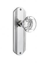 Nostalgic Warehouse 705873 - Nostalgic Warehouse Deco Plate Passage Round Clear Crystal Glass Door Knob in Bright Chrome